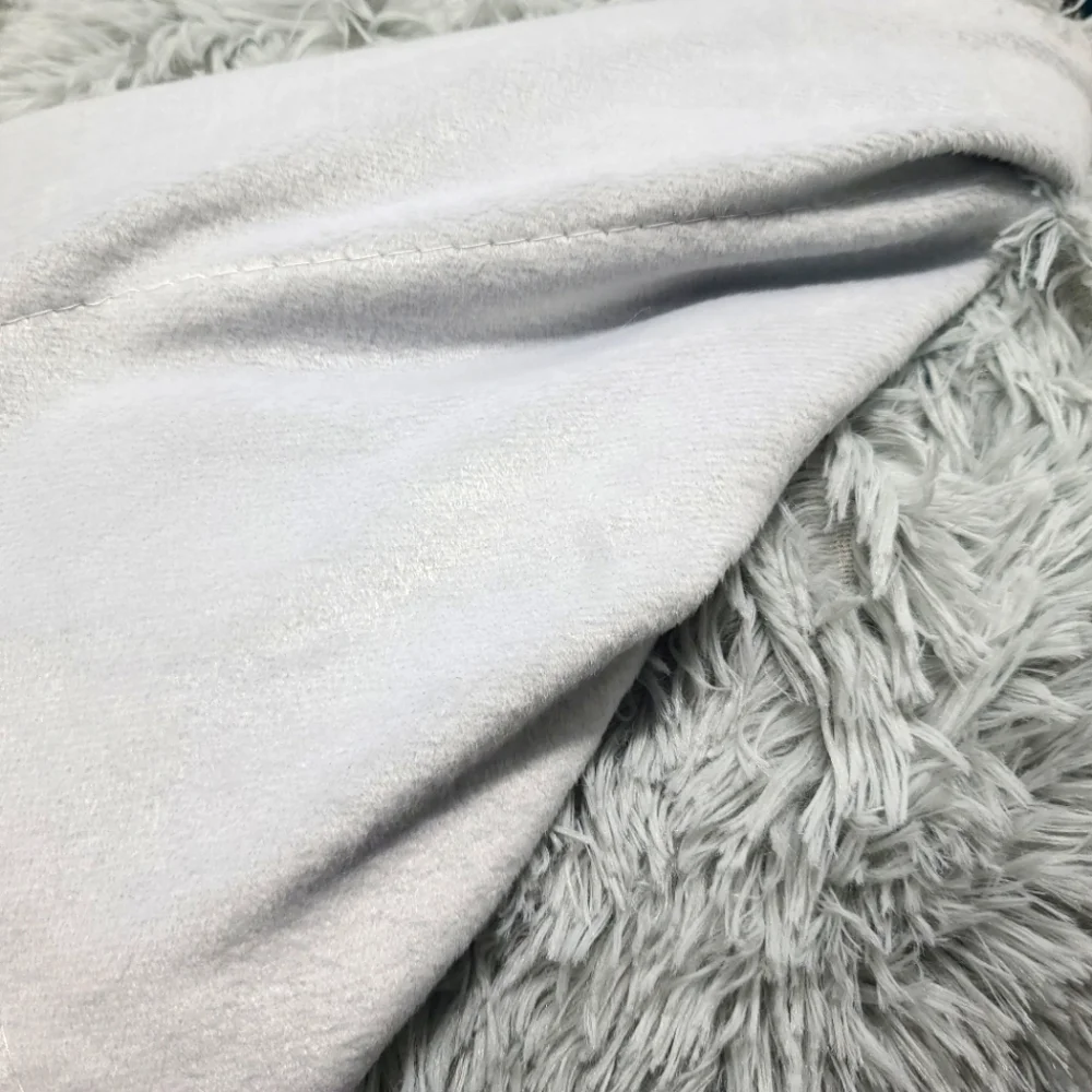 Artisan 34 Lux Faux Fur Shaggy Soft & Cozy Glam Queen Blanket Gray New